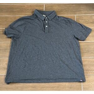 Faherty Brand Mens XXL Charcoal Gray Heather Pima Cotton Modal Polo Shirt Short